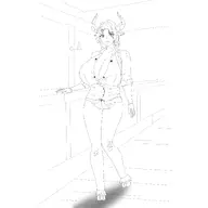 artist:Lhareva character:Belle_(Monster_Girl_Dreams) series:Monster_Girl_Dreams Solo type:Lineart // 2100x2100 // 513KB