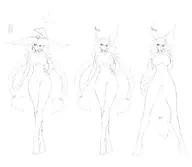 artist:Jiffic character:Venefica_(Monster_Girl_Dreams) multiple_views series:Monster_Girl_Dreams Solo type:Concept_Art type:Sketch // 2100x1825 // 169KB