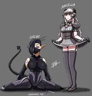 artist:Prince_Hans character:Ancilla_(Monster_Girl_Dreams) character:MC_(Monster_Girl_Dreams) character:Shizu_(Monster_Girl_Dreams) giantess Group series:Monster_Girl_Dreams type:Shaded // 1620x1687 // 1.2MB