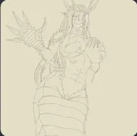 artist:Lhareva character:Jora_(Monster_Girl_Dreams) series:Monster_Girl_Dreams Solo type:Lineart // 851x846 // 40KB