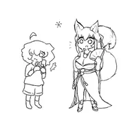 artist:kellein character:Kellein_(kellein) character:Kotone_(Monster_Girl_Dreams) Group self-insert series:Monster_Girl_Dreams type:Lineart // 370x320 // 37KB