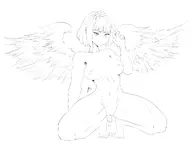 artist:dablott character:Tengu_(Monster_Girl_Dreams) series:Monster_Girl_Dreams Solo type:Lineart // 4000x3100 // 1.2MB