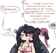 artist:kellein character:Kellein_(kellein) character:Sofia_(Monster_Girl_Dreams) Group self-insert series:Monster_Girl_Dreams type:chibi type:Shaded // 470x450 // 137KB