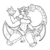 artist:ShiftyLouie character:Manticore_(Monster_Girl_Dreams) series:Monster_Girl_Dreams Solo type:Lineart // 6000x6000 // 2.4MB