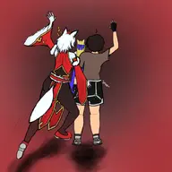 artist:kellein character:Feng_(Monster_Girl_Dreams) character:Kellein_(kellein) character:Kotone_(Monster_Girl_Dreams) Group self-insert series:Misc series:Monster_Girl_Dreams type:Flat_Colors // 918x918 // 885KB