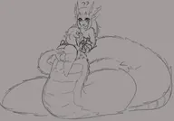 artist:Melliel character:Brandy_(Melliel) character:Jora_(Monster_Girl_Dreams) Group oc series:Monster_Girl_Dreams type:Sketch // 1444x1007 // 298KB