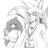 artist:kellein character:Kellein_(kellein) character:Kotone_(Monster_Girl_Dreams) genderswap Group self-insert series:Monster_Girl_Dreams type:Sketch // 768x768 // 329KB