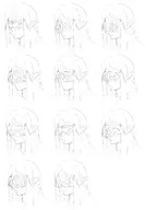 artist:Jiffic character:Iabel_(Monster_Girl_Dreams) multiple_expressions series:Monster_Girl_Dreams Solo type:Concept_Art type:Sketch // 2126x3036 // 440KB