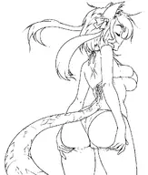 artist:jaeryx character:Ushris_(Monster_Girl_Dreams) series:Monster_Girl_Dreams Solo type:Lineart // 919x1080 // 73KB