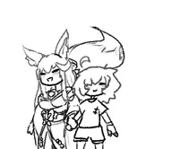 artist:kellein character:Kellein_(kellein) character:Kotone_(Monster_Girl_Dreams) Group self-insert series:Monster_Girl_Dreams type:Sketch // 370x320 // 47KB