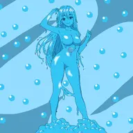 artist:Lhareva character:Blue_Slime_(Monster_Girl_Dreams) series:Monster_Girl_Dreams Solo type:Flat_Colors // 2100x2100 // 573KB