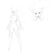 artist:Jiffic character:Nova_(Monster_Girl_Dreams) multiple_views series:Monster_Girl_Dreams Solo type:Concept_Art type:Sketch // 1432x1625 // 112KB