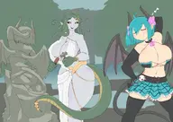 artist:Danimarion character:Euryale_(Oluap) character:Vili_(Monster_Girl_Dreams) commission:BookWyrm Group oc series:Monster_Girl_Dreams type:Shaded // 1168x826 // 606KB