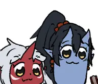 artist:kellein character:Himika_(Monster_Girl_Dreams) character:Mizuko_(Monster_Girl_Dreams) Group series:Monster_Girl_Dreams series:Pop_Team_Epic type:chibi type:Flat_Colors type:Meme // 370x320 // 77KB