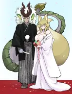 artist:blackse character:Kotone_(Monster_Girl_Dreams) character:Raijin_(KirinRaijin) Group oc series:Misc series:Monster_Girl_Dreams type:Shaded // 3074x4000 // 9.5MB