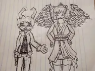 artist:haltedprocess character:Miston_(haltedprocess) character:Tengu_(Monster_Girl_Dreams) Group meta:variant_set oc series:Monster_Girl_Dreams type:Sketch // 4656x3504 // 13MB