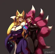 artist:hatxyx character:Arya_(Snowyllight) character:Kotone_(Monster_Girl_Dreams) commission:Snowyllight Group oc series:Monster_Girl_Dreams type:Shaded // 4080x4000 // 1.4MB