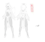 artist:Jiffic character:Feng_(Monster_Girl_Dreams) multiple_views series:Monster_Girl_Dreams Solo type:Concept_Art type:Sketch // 1725x1600 // 192KB