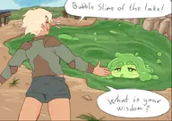 artist:Danimarion character:Bubble_Slime_(Monster_Girl_Dreams) character:Dani_(Danimarion) Group self-insert series:Monster_Girl_Dreams type:Comic type:Shaded // 826x584 // 449KB