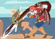 artist:Danimarion character:Dani_(Danimarion) character:Manticore_(Monster_Girl_Dreams) commission:Charrois Group self-insert series:Monster_Girl_Dreams type:Shaded // 1168x826 // 467KB